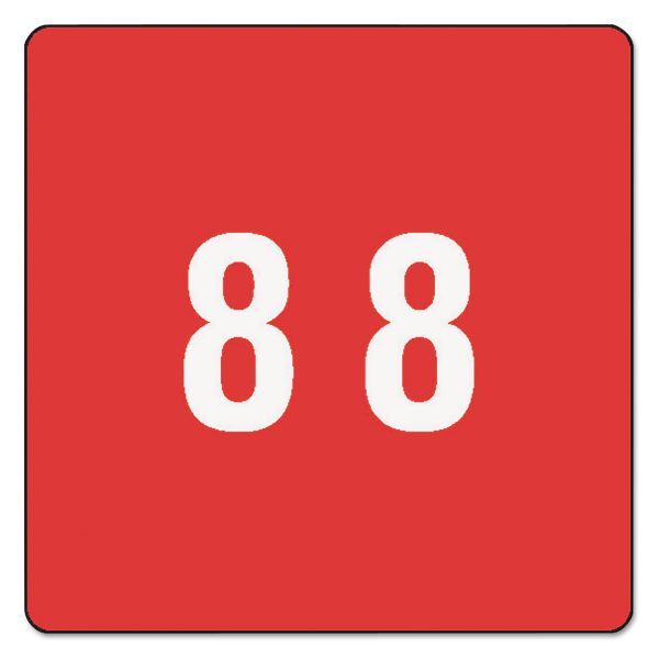 SMD67428 Smead Single Digit End Tab Labels, Number 8, Red, 250/Roll