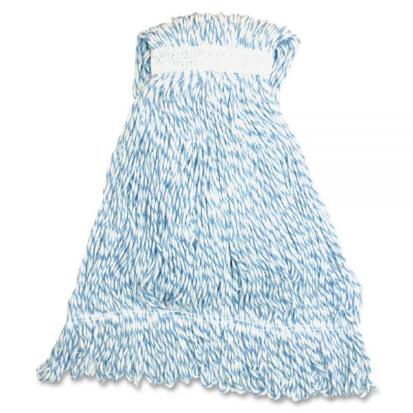 GJOMBW1BCT Genuine Joe Blue Stripes Hygrade Rayon Mophead