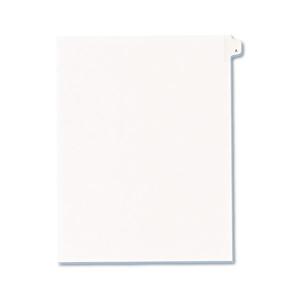 AVE82163 Avery Allstate-Style Legal Exhibit Side Tab Divider, Title: A, Letter, White, 25/Pack