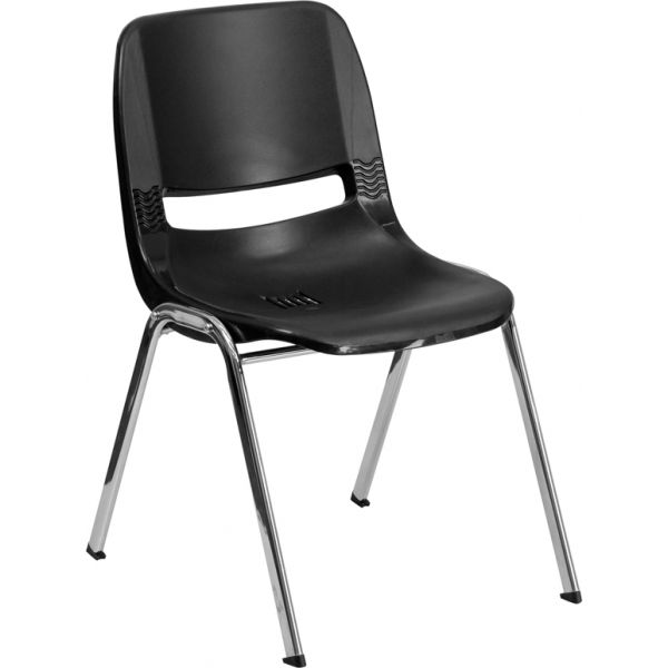 FHFRUT14BKCHRGG Flash Furniture HERCULES Series Ergonomic Plastic Stacking Chair