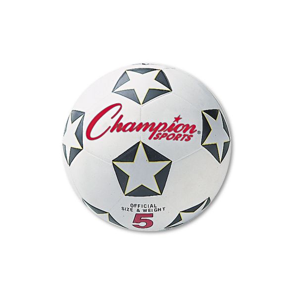 CSISRB4 Champion Sports Rubber Sports Ball, For Soccer, No. 4, White/Black