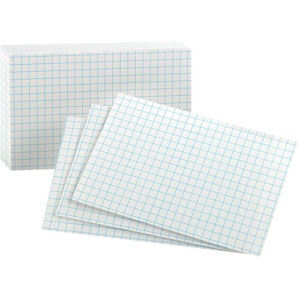 OXF02035 Oxford Grid Index Cards, 3 x 5, White, 100/Pack