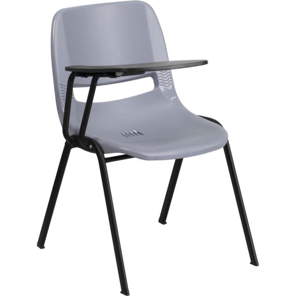 FHFRUTEO1GYRTABGG Flash Furniture Ergonomic Shell Chair with Right Handed Flip-Up Tablet Arm