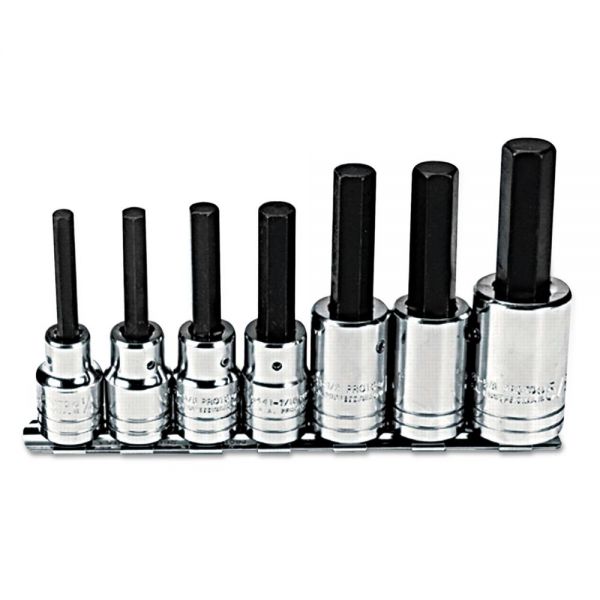 PTO54417 PROTO 7-Piece Hex-Bit Socket Set, SAE, 1/2"-Drive, 1/4" to 5/8"