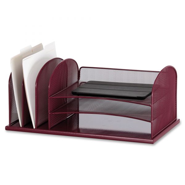 SAF3254WE Safco Onyx 3 Tray/3 Upright Section Desk Organizer