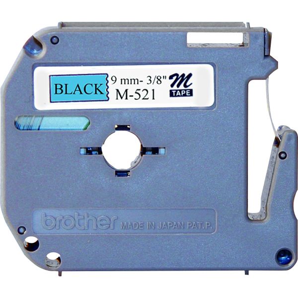 BRTM521 Brother P-Touch M Series Tape Cartridge for P-Touch Labelers, 3/8"w, Black on Blue