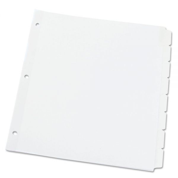 UNV20818 Universal Write-On/Erasable Indexes, Eight White Tabs, Letter, White