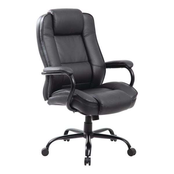 Boss Office Products HeavyDuty Ergonomic LeatherPlus Bonded Leather