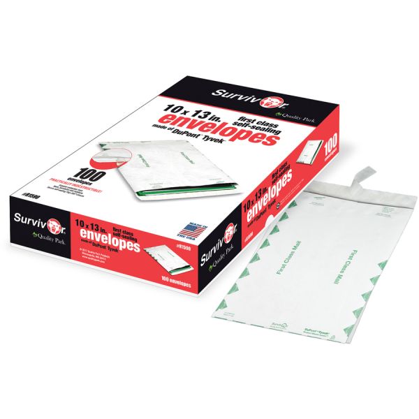 Enveloppes Catalogue Quality Park – Auto-adhésives 22,9x30,5cm – Papier Vélin Blanc, 12,7 Kg – Lot De 100