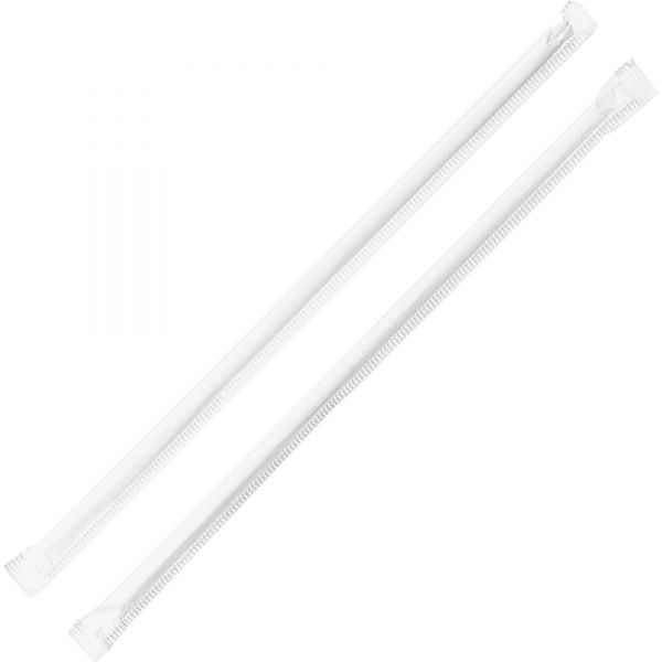 GJO58925CT Genuine Joe Jumbo Translucent Wrapped Straws