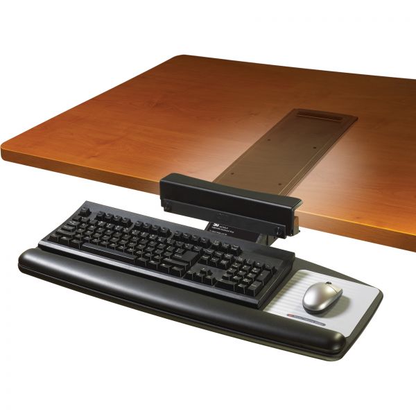 MMMAKT65LE 3M Tool-Free Install Knob Adjust Keyboard Tray With Standard Platform, Black