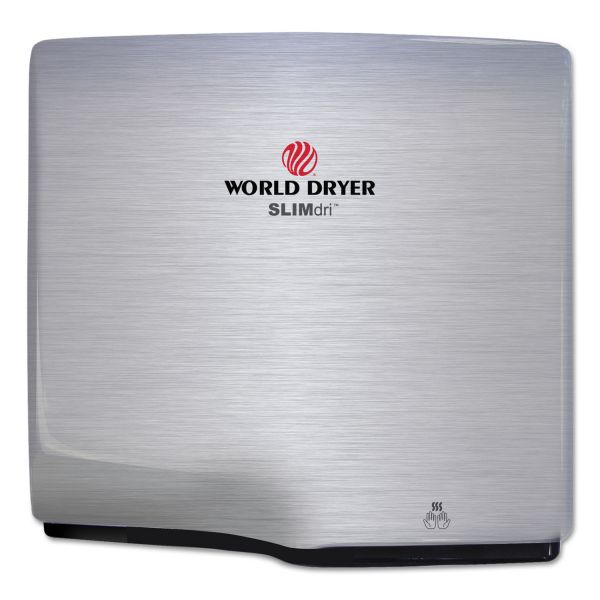 WRLL973A WORLD DRYER SLIMdri Hand Dryer, Stainless Steel, Brushed