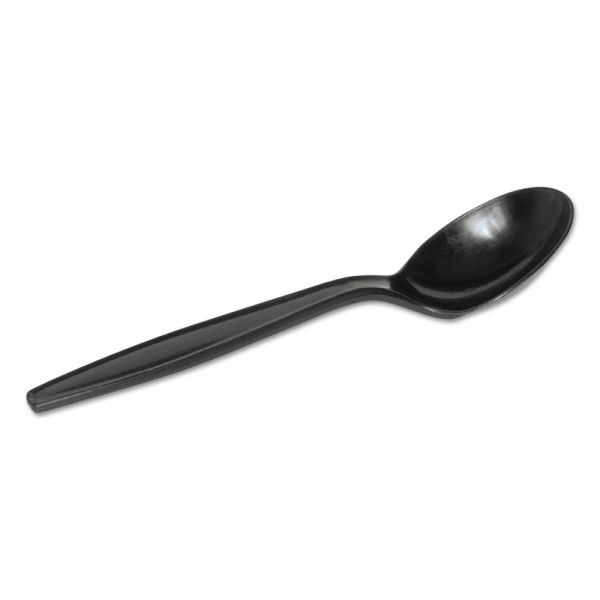 DXEPSH51 Dixie Plastic Cutlery, Heavyweight Soup Spoons, 5 3/4", Black, 1000/Carton