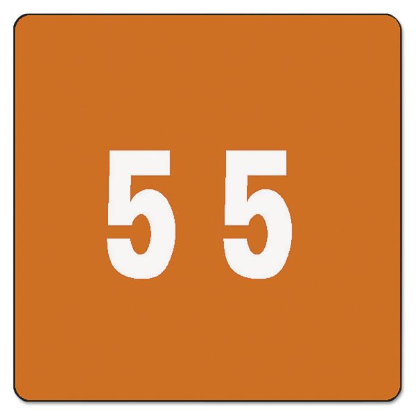 SMD67425 Smead Single Digit End Tab Labels, Number 5, Brown, 250/Roll