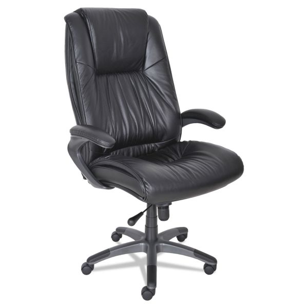MLNULEXBLK Mayline Leather Seating Series High-Back Swivel/Tilt Chair, Black Leather