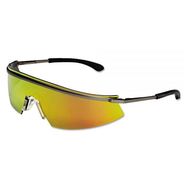 CRWT311R MCR Safety Triwear Metal Protective Eyewear, Platinum Frame, Fire Lens