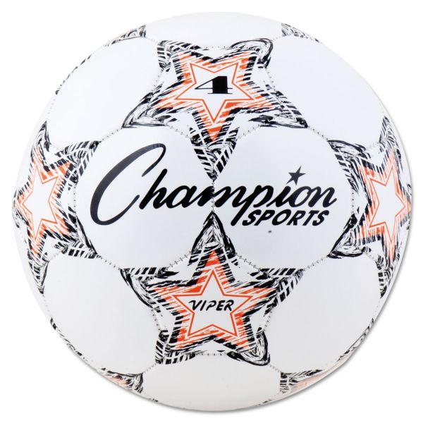 CSIVIPER4 Champion Sports VIPER Soccer Ball, Size 4, 8"- 8 1/4" dia., White