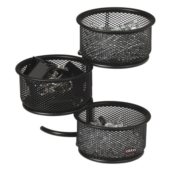 ROL62533 Rolodex 3 Tier Wire Mesh Swivel Tower Paper Clip Holder, 3 3/4 x 6 1/2 x 6, Black