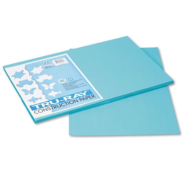 PAC103039 Pacon Tru-Ray Construction Paper, 76 lbs., 12 x 18,Turquoise, 50 Sheets/Pack
