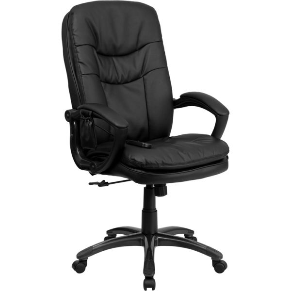 FHFBT9585PGG Flash Furniture High Back Massaging Leather Executive Office Chair