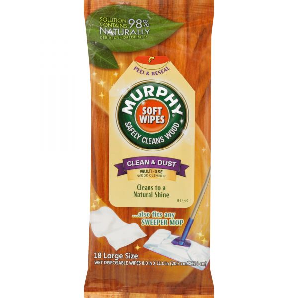 CPC25902CT Murphy Oil Soap Soft Wipe, Cloth, 8 x 11, White, 18/Pack, 12 Packs/Carton