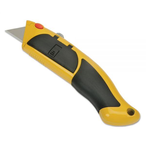 SKILCRAFT HeavyDuty Utility Knife With Cushion Grip Handle, Yellow