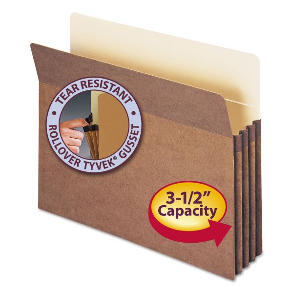 SMD73224 Smead 3 1/2" Exp Pocket, Straight Tab, Letter, Manila/Redrope, 25/Box