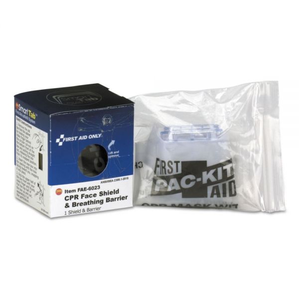 FAOFAE6023 First Aid Only SmartCompliance CPR Face Shield & Breathing Barrier, Plastic, One Size Fits Most