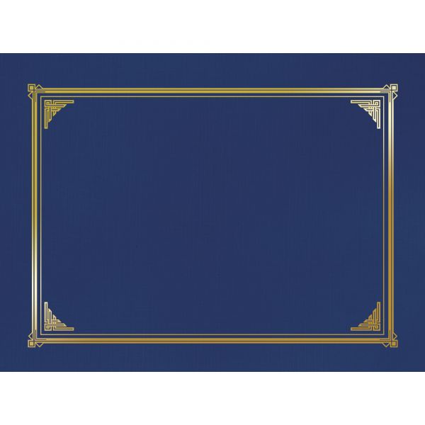 GEO45332 Geographics Certificate/Document Cover, 12 1/2 x 9 3/4, Navy Blue, 6/Pack