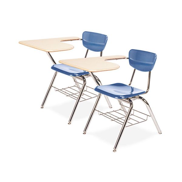 VIR3700BR4096 Virco 3700 Series Chair Desk, 20w x 31d x 30-1/2h, Sandstone/Blueberry, 2/Carton