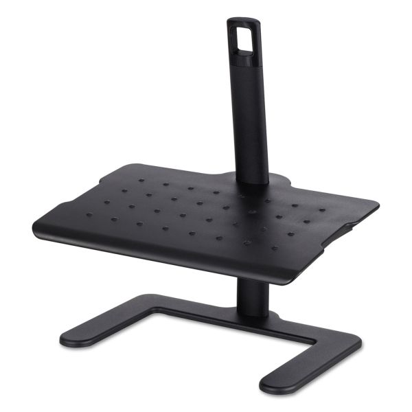 SAF2129BL Safco Height-Adjustable Footrest, 20 1/2w x 14 1/2d x 3 1/2 to 21 1/2h, Black