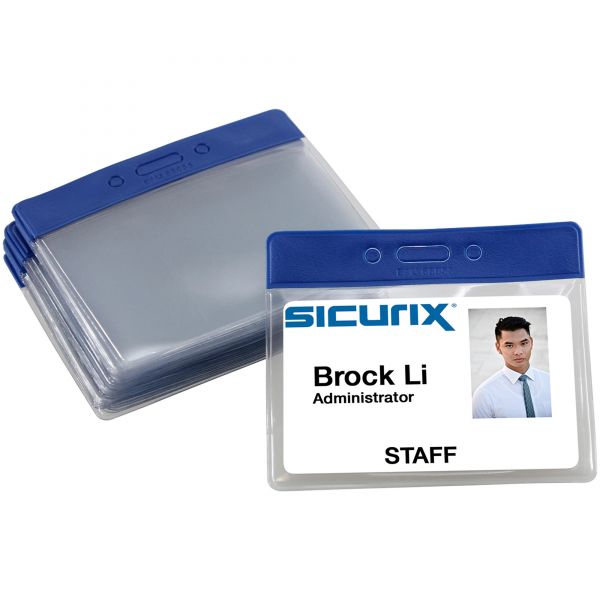 BAU68053 SICURIX Color-coded Vinyl Badge Holders - Horizontal