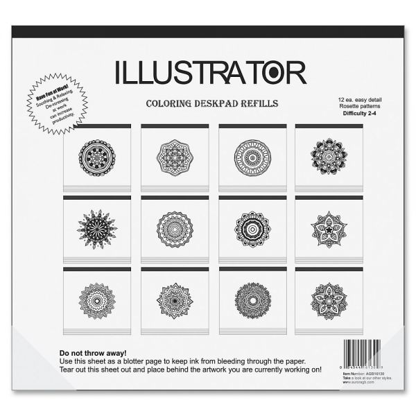 AUA16130 Aurora Illustrator Coloring Deskpad Refills