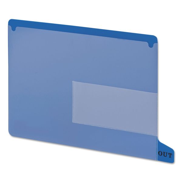 SMD61951 Smead Colored Poly Out Guides with Pockets, Poly, Letter, Blue, 25/Box