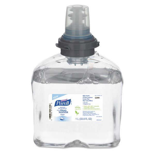 GOJ539902 PURELL Instant Hand Sanitizer Skin Nourishing Foam, 1000mL Refill, 2/Carton