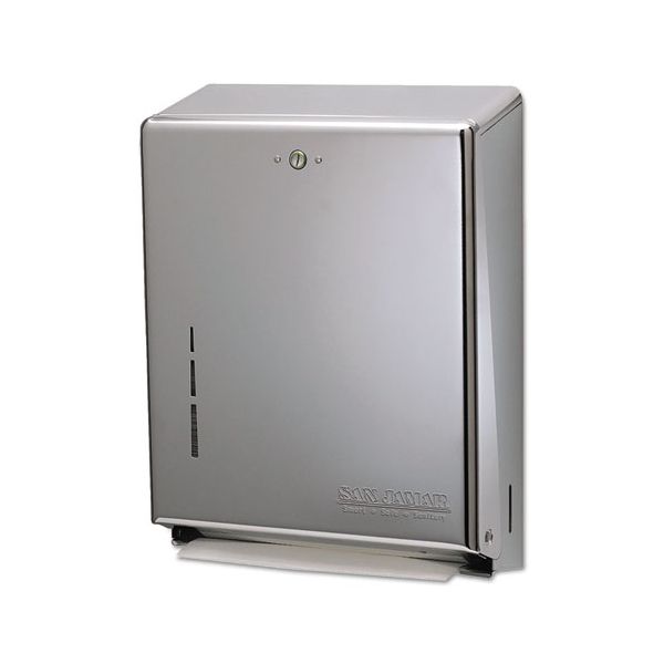SJMT1900SS San Jamar C-Fold/Multifold Towel Dispenser, Stainless Steel, 11 3/8 x 4 x 14 3/4