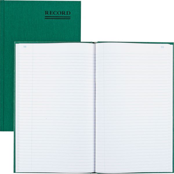RED56111 National Emerald Series Account Book, Green Cover, 150 Pages, 12 1/4 x 7 1/4