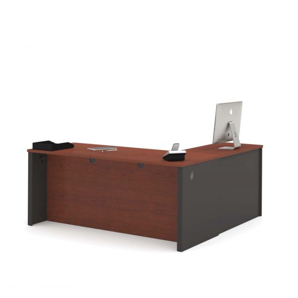 Bestar Prestige L Shaped Workstation Including One Pedestal In Bestar Prestige L Shaped Workstation