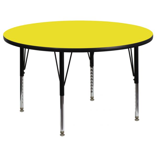 FHFXUA42RNDYELHPGG Flash Furniture Height Adjustable Round Activity Table