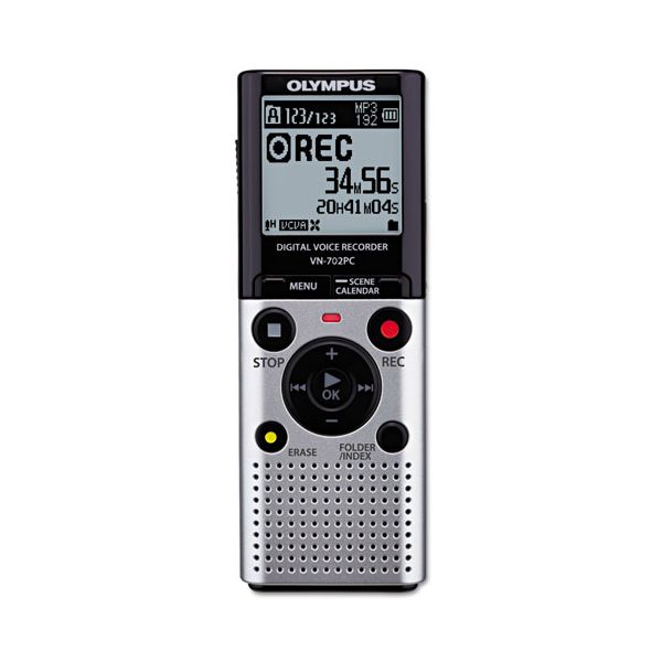 Olympus VN702PC Digital Voice Recorder, 2GB, Silver