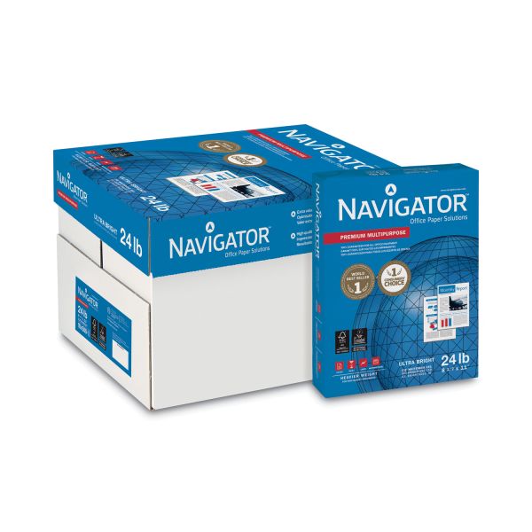 Navigator Premium Multipurpose Paper, 97 Brightness, 24 lb, 8 1/2 x 11