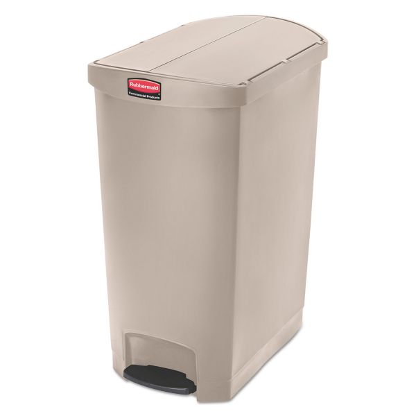 RCP1883553 Rubbermaid Commercial Slim Jim Resin Step-On Container, End Step Style, 24 gal, Beige