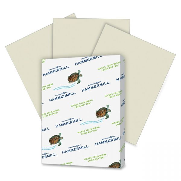 HAM168030 Hammermill Recycled Colored Paper, 20lb, 8-1/2 x 11, Cream, 500 Sheets/Ream