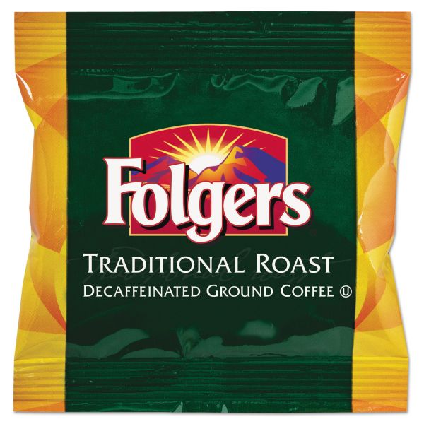 FOL63018 Folgers Ground Coffee Fraction Packs, Traditional Roast Decaf, 1.5oz, 42/Carton