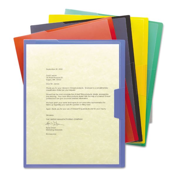 SMD85740 Smead Organized Up Poly Opaque Project Jackets, Letter, Assorted, 5/Pack