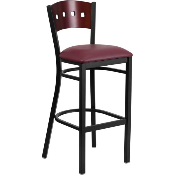 FHFXUDG60515MAHBARBURVGG Flash Furniture HERCULES Series Decorative 4 Square Back Barstool