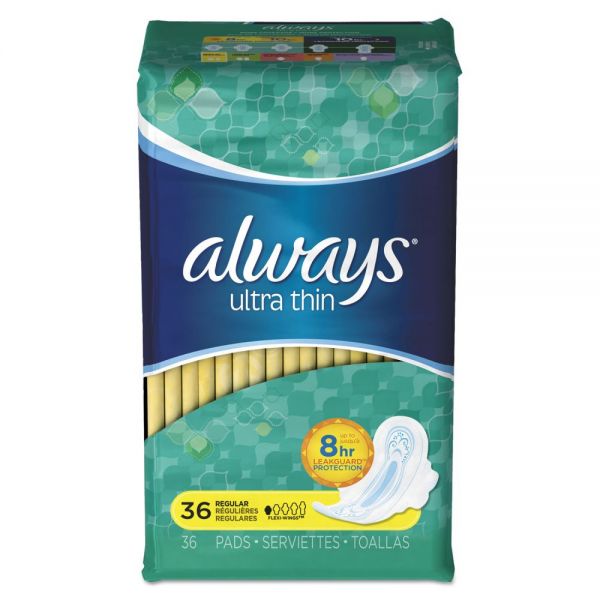 PGC30656PK Always Ultra Thin Pads, Regular, 36/Pack