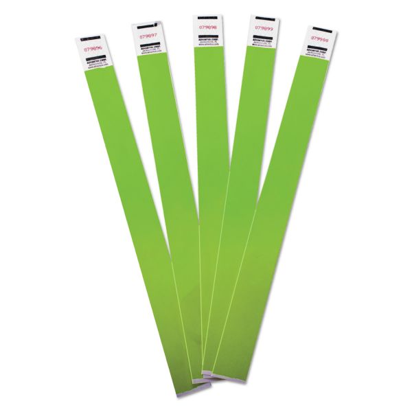 AVT75511 Advantus Crowd Management Wristbands, Sequentially Numbered, 10 x 3/4, Green, 500/Pack