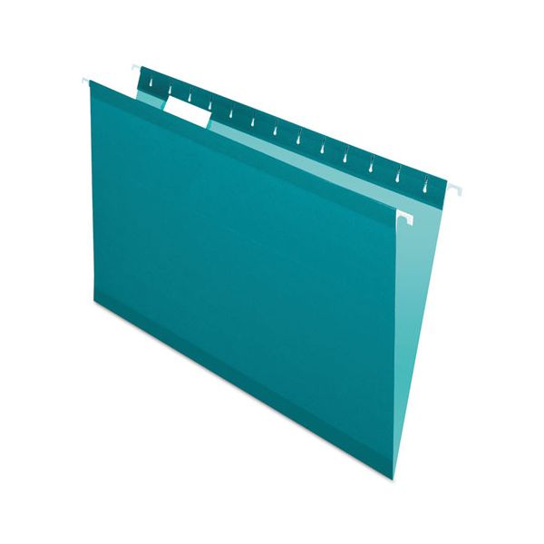 PFX415315TEA Pendaflex Reinforced Hanging Folders, 1/5 Tab, Legal, Teal, 25/Box