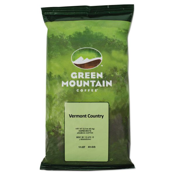GMT4162 Green Mountain Coffee Vermont Country Blend Coffee Fraction Packs, 2.2oz, 100/Carton